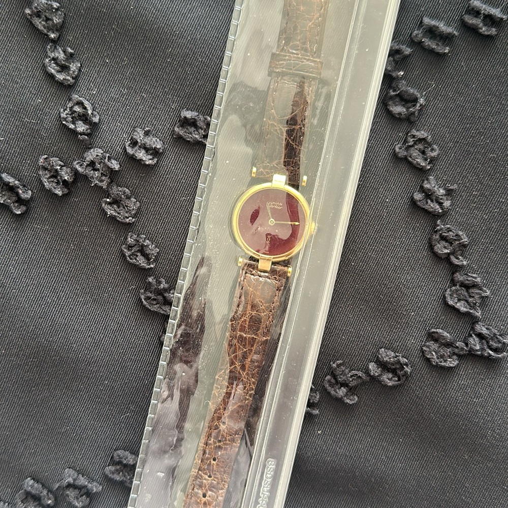 Cartier Gold Vermeil with Rich Burgundy Dial - Picture 10 of 11